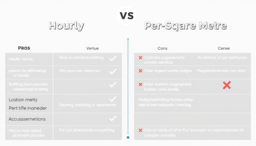 Comparison of hourly vs per square metre pricing models for office cleaning in Sydney