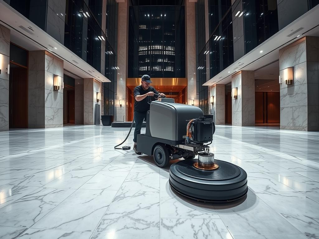 Floor cleaning in Sydney CBD commercial building Floor cleaning in Sydney CBD commercial building